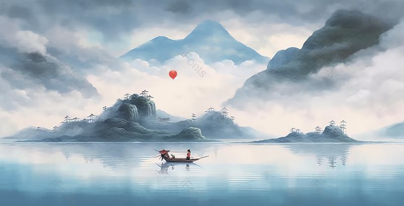唯美淡雅中国风意境山水画手绘插画水墨画背景,插画/手绘图,插画/手绘图库,插画/手绘图下载,插画/手绘